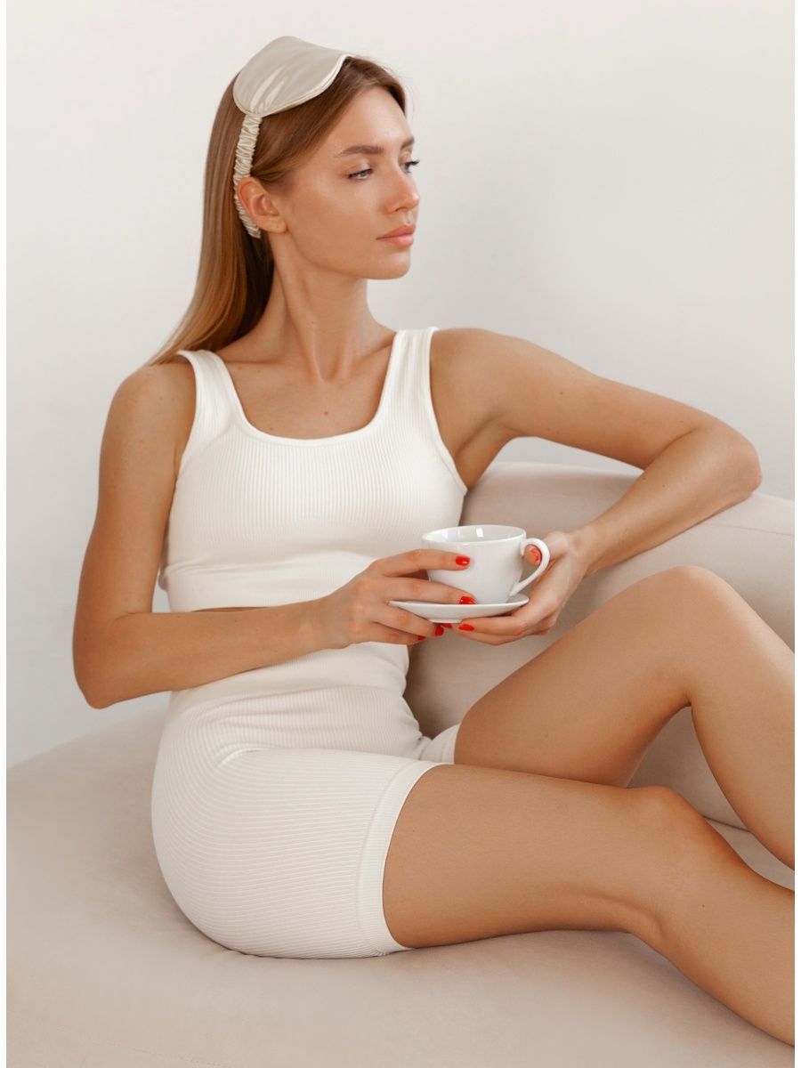 Ensemble Biker - FitBasic - Blanc - Vente Finale