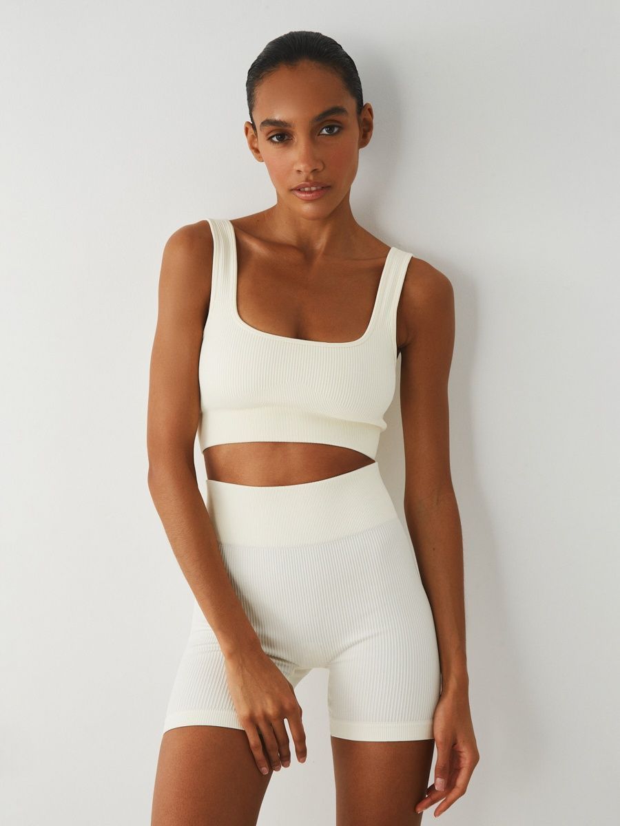 Ensemble Biker - FitBasic - Blanc - Vente Finale