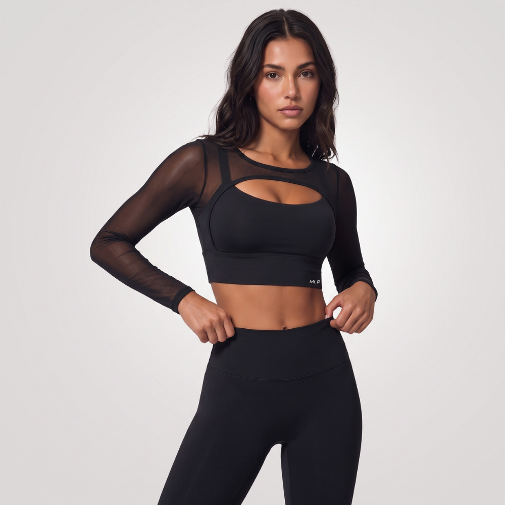 Top - Fitform - Langarm - Integrierter Sport-BH