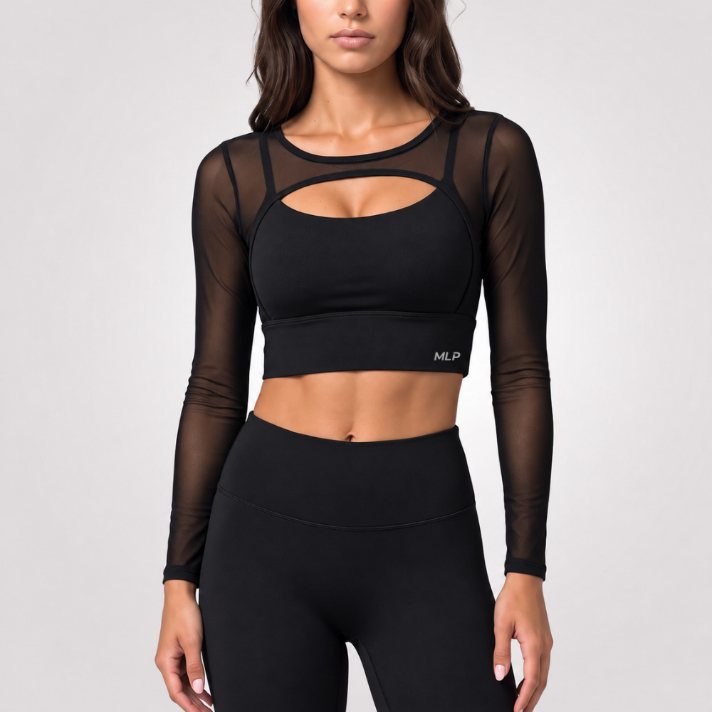 Top - Fitform - Langarm - Integrierter Sport-BH