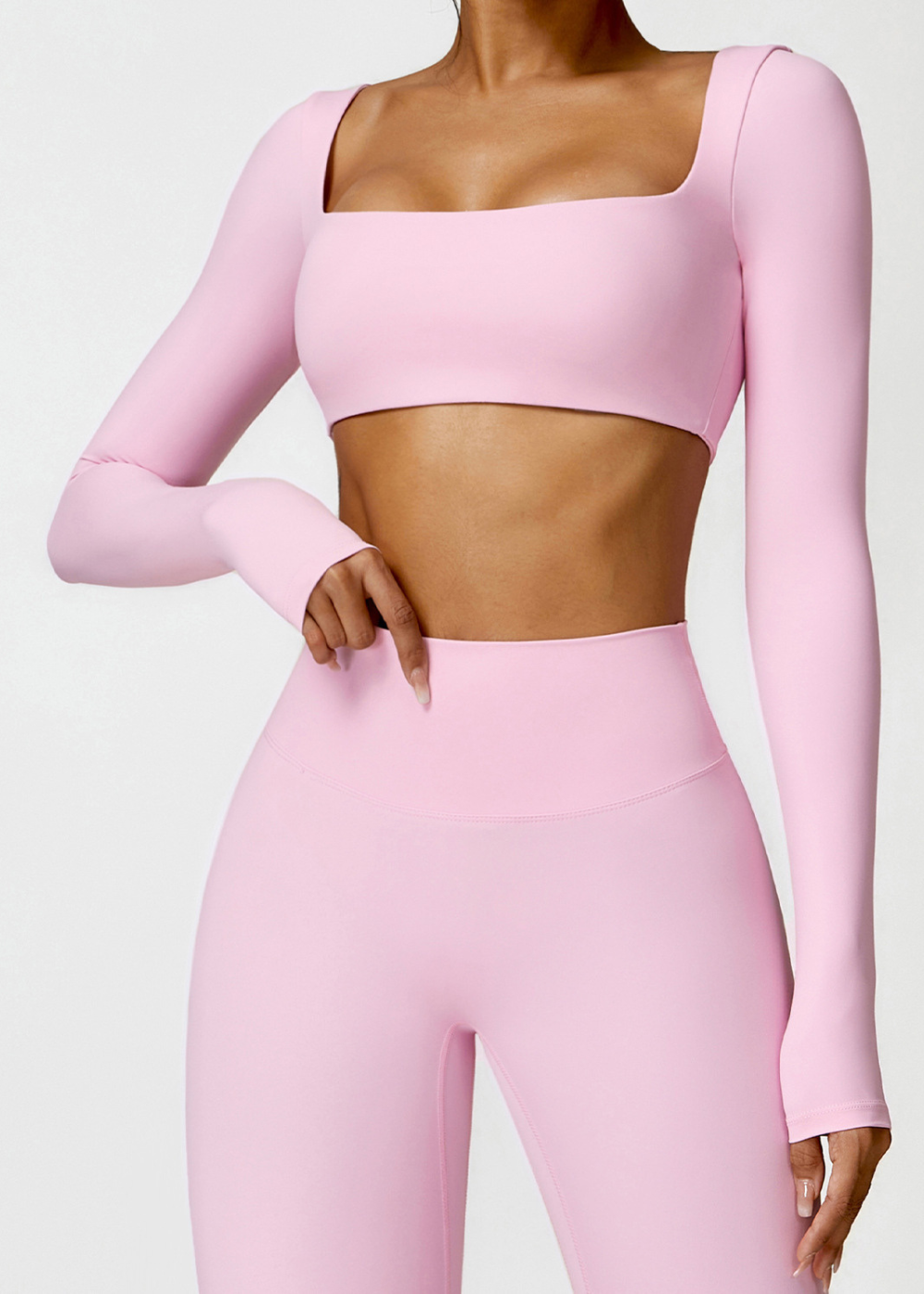 Long sleeve t-shirt - Built-in bra - Candy